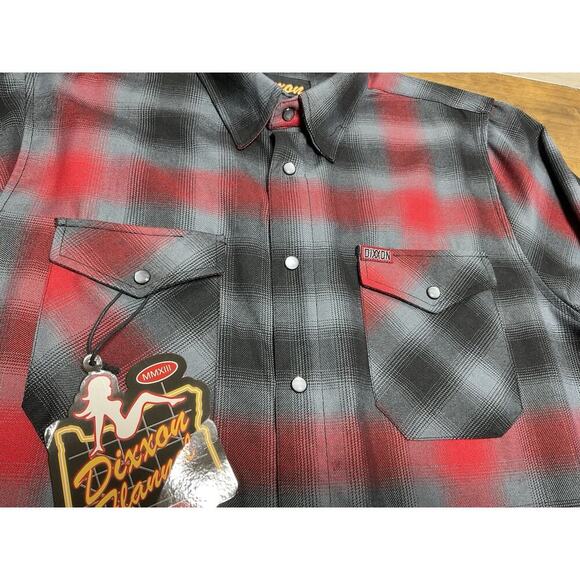 Dixxon Flannel “The Blazer” Mens Size Large Flannel Shirt Red Gray Large NWT - Picture 2 of 14